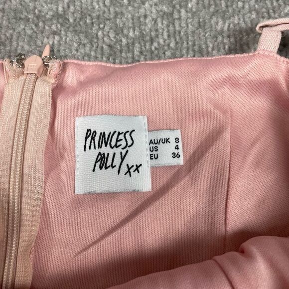 PRINCESS Polly Cottage Hill Mini Dress Women’s 4 Light Pink Back Zip Sleeveless - Picture 4 of 4